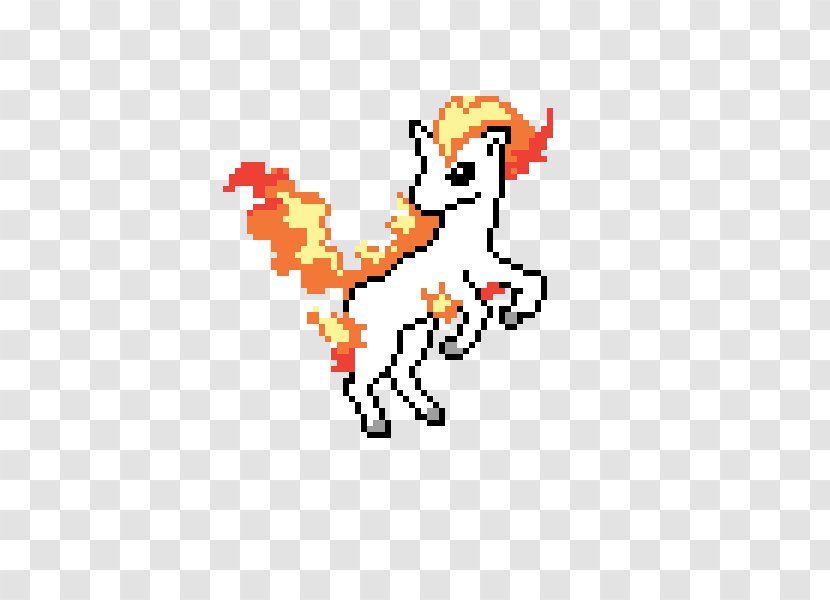 Pixel Art Ponyta Pokémon Drawing - Pokemon Transparent PNG