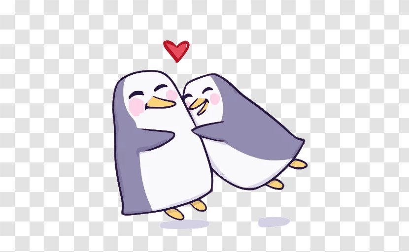 Penguin Sticker Telegram YouTube Kik Messenger - Heart Transparent PNG