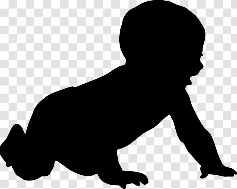 Silhouette Infant Clip Art - Black Babies Cliparts Transparent PNG