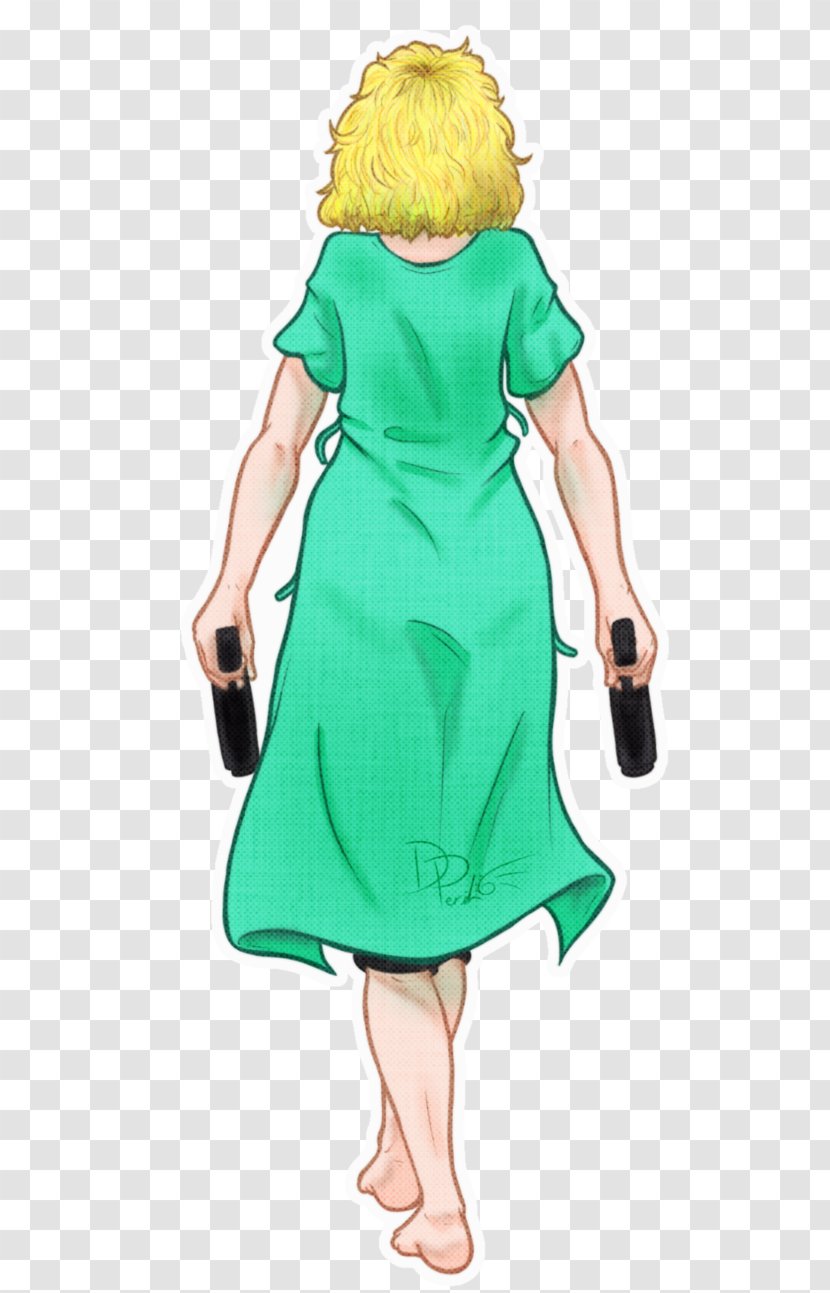 Green Outerwear Illustration Dress Costume - Flower Transparent PNG