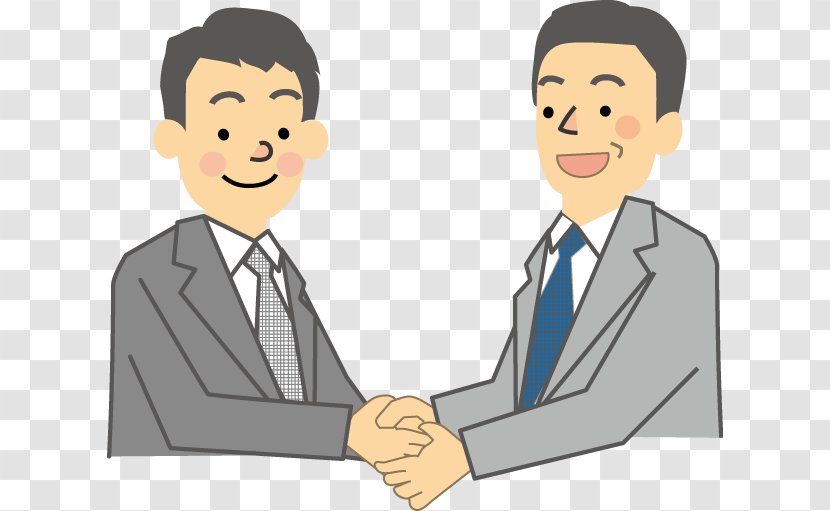内定 転職 Business Administration Job Hunting Negotiation - Gentleman - Shake Hand Cartoon Transparent PNG