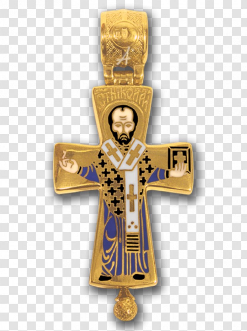Cross Jewellery Crucifix Gold Earring - Saint Nicholas Transparent PNG