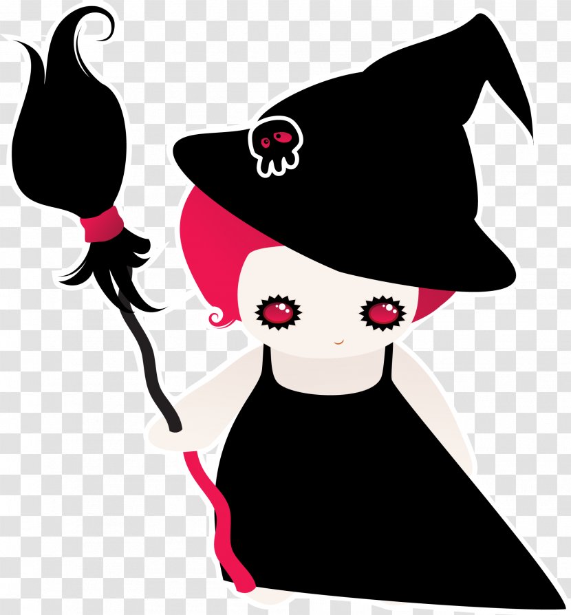 Halloween Cartoon - Pink - Little Witch Transparent PNG