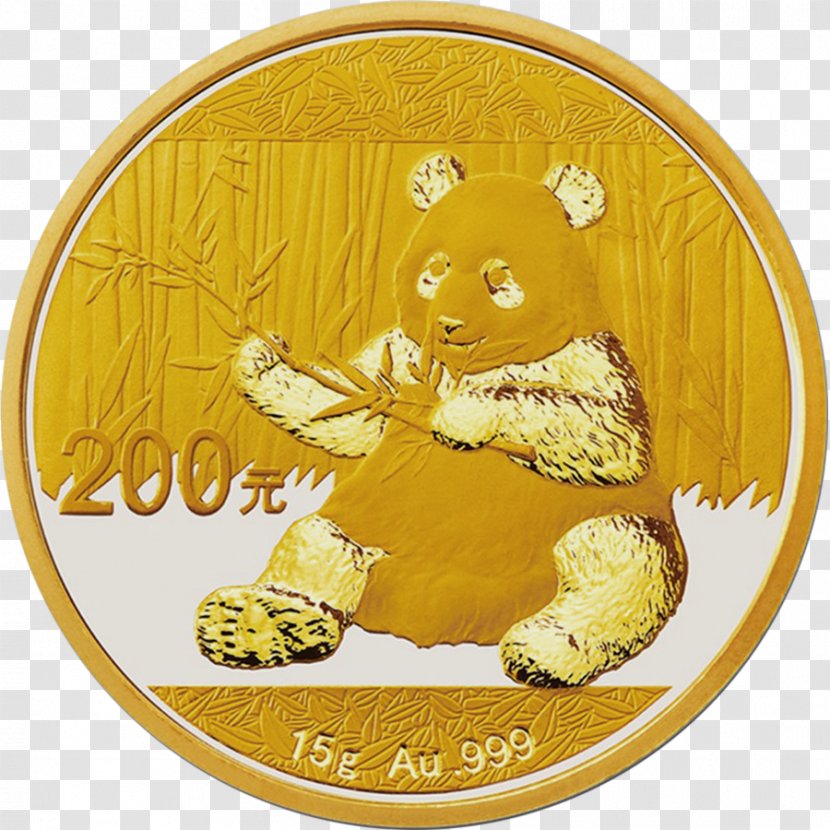 Chinese Gold Panda Coin - Metal Transparent PNG