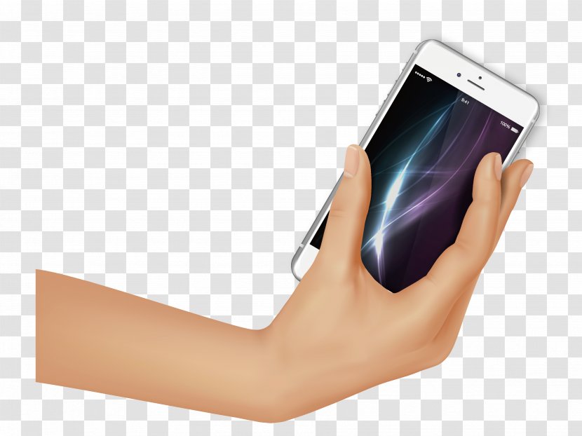 Smartphone Download - Apple - Vector Hand IPhone Transparent PNG