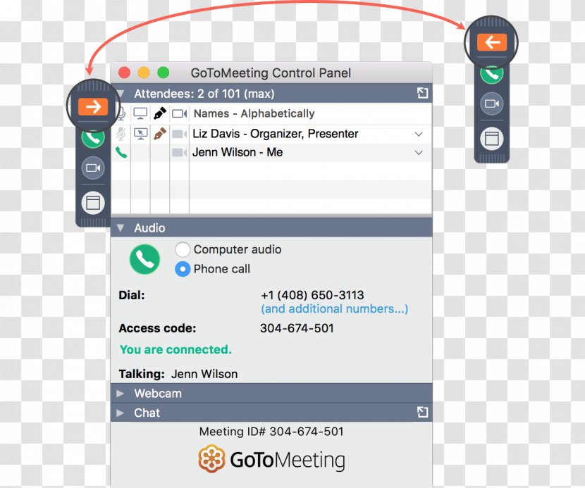 GoToMeeting Web Conferencing GoToTraining Citrix Online - Page - Control Panel Transparent PNG