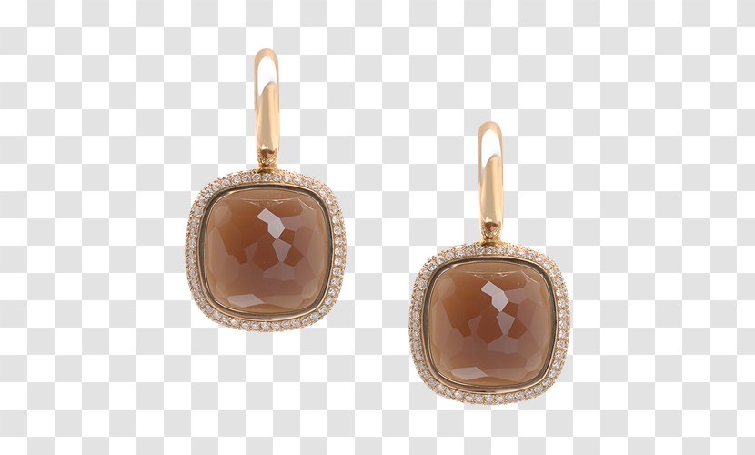 Earring Gemstone Silver - Brown - Handmade Jewelry Brand Transparent PNG