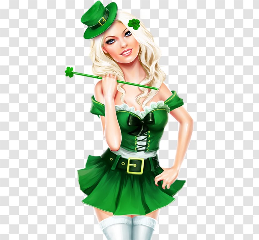 Saint Patrick's Day Woman 17 March Irish People Leprechaun - Frame Transparent PNG