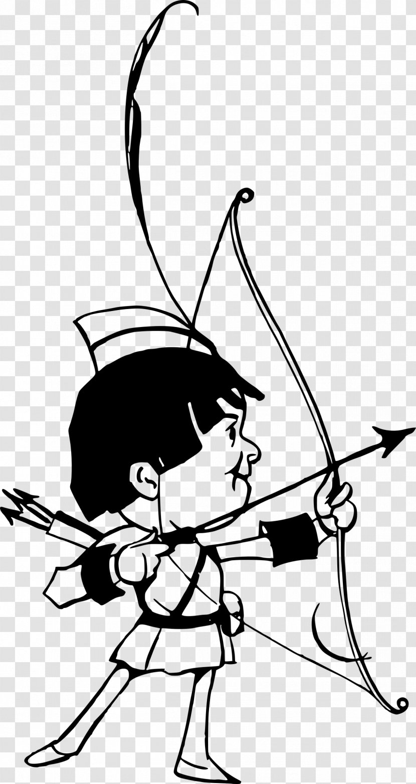 Line Art Clip - Silhouette - Arrow Bow Transparent PNG