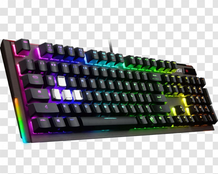 Computer Keyboard MSI VIGOR GK80 RED Cherry Vigor RGB Mechanical Gaming - Backlight Transparent PNG