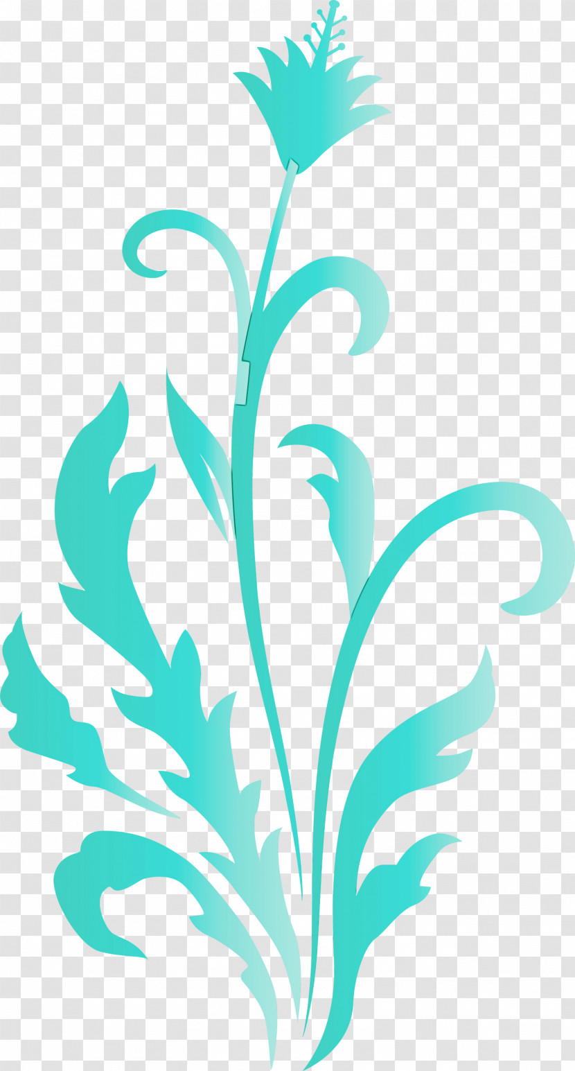 Leaf Turquoise Plant Flower Pedicel Transparent PNG