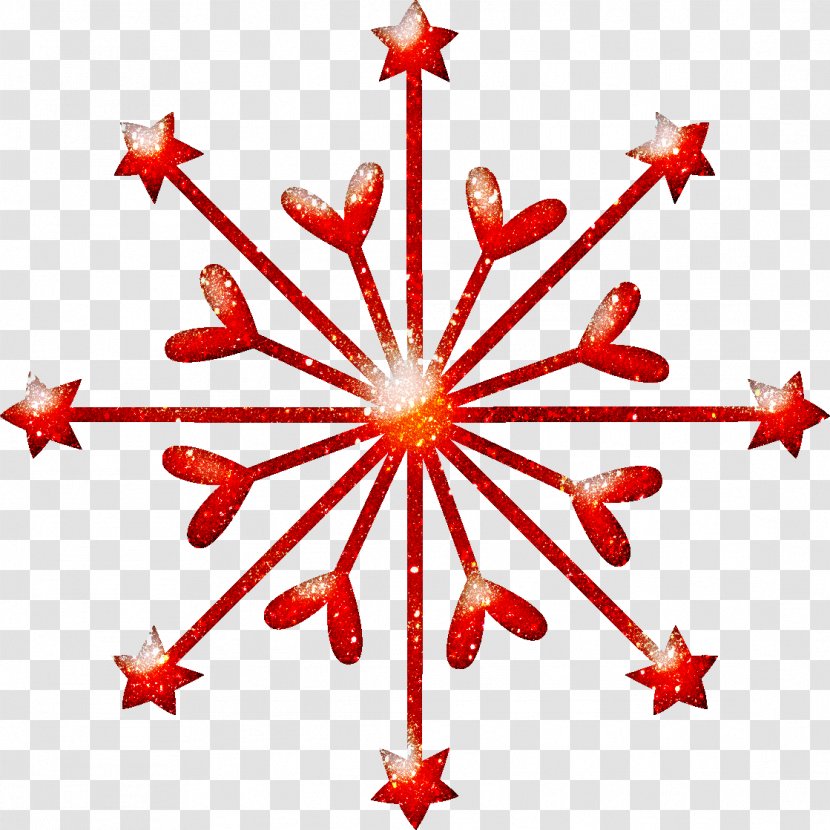 Red Snowflake Clip Art - Symmetry Transparent PNG