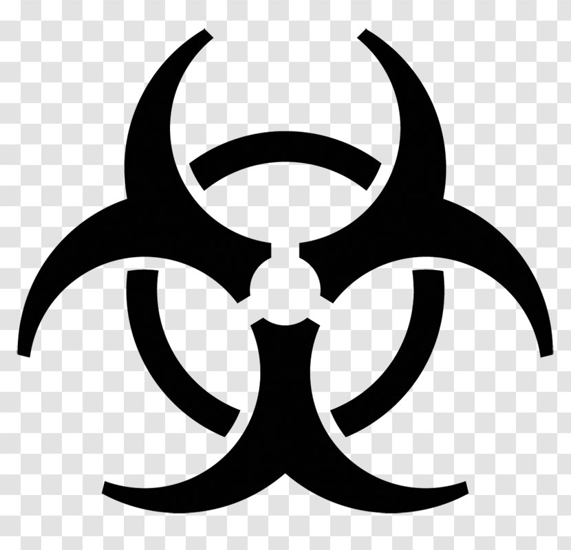 Biological Hazard Symbol Sign - Black And White - Biohazard Free Image Transparent PNG
