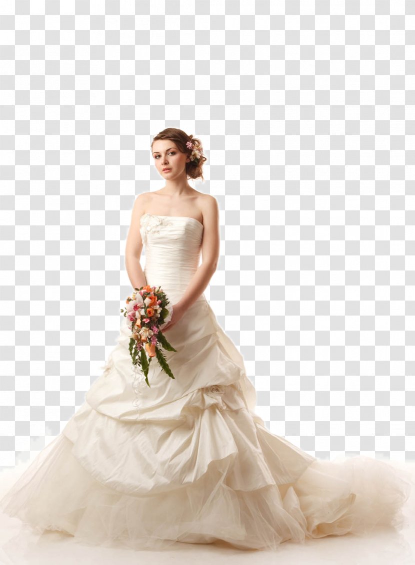 Wedding Photography Bride Dress - Tree - Wearing A Holding Flowers Beautiful Models Transparent PNG