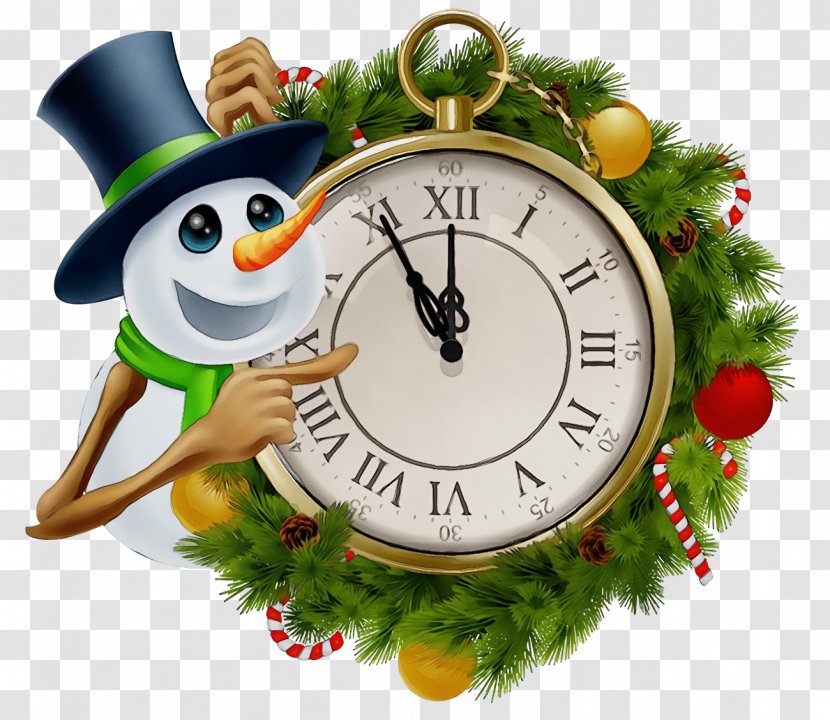 Snowman - Clock - Christmas Eve Transparent PNG