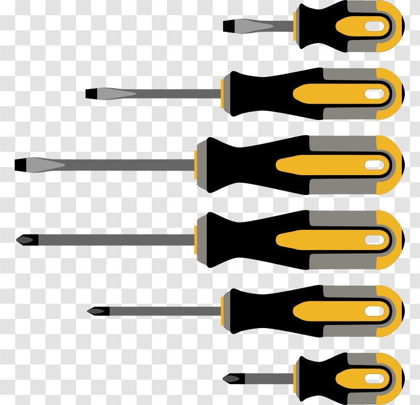 Screwdriver Tool Wrench - Yellow - Different Cliparts Transparent PNG