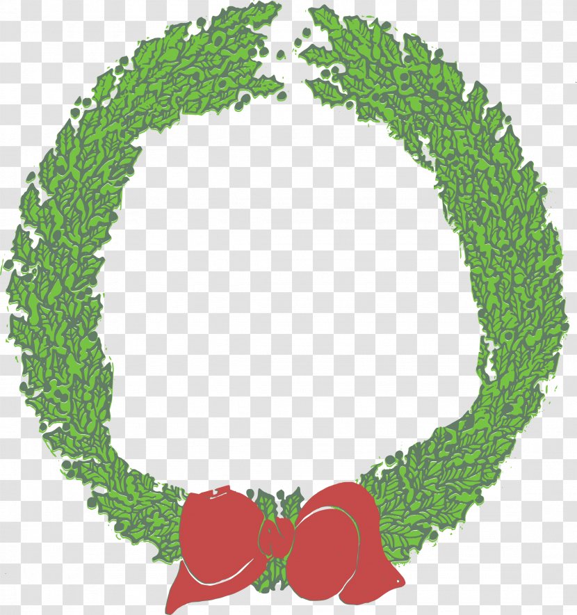 Clip Art Christmas Wreath Santa Claus Day - Green Transparent PNG