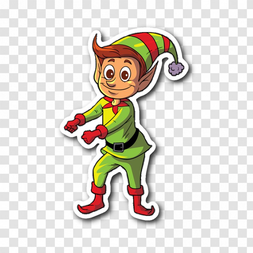 Christmas Elf - Silhouette - Sticker Mascot Transparent PNG