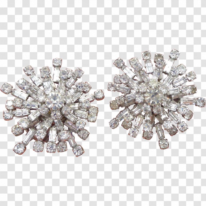 Earring Imitation Gemstones & Rhinestones Diamond Snowflake Handbag - Platinum - Beautiful Transparent PNG