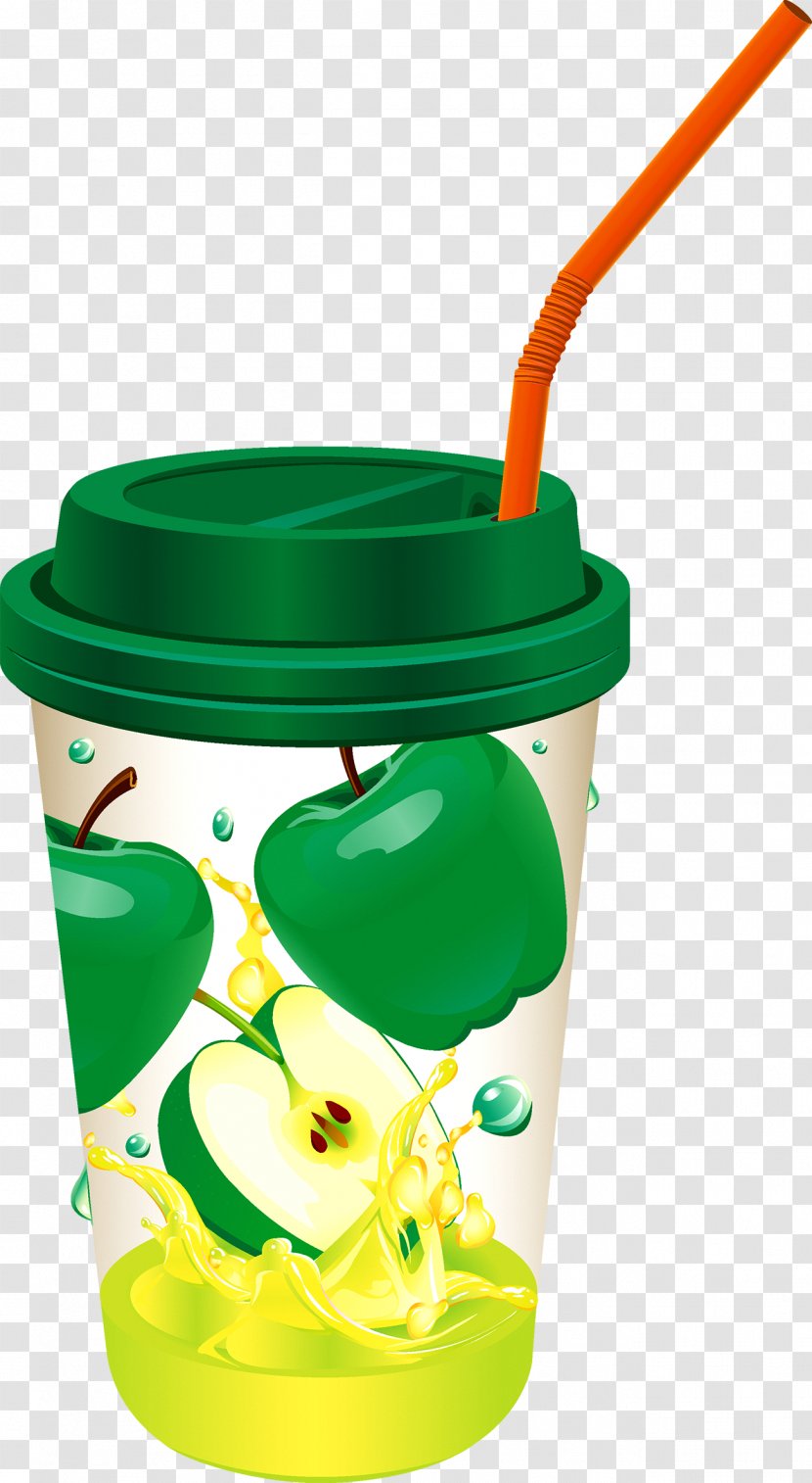 Apple Juice Coffee Cup Drink Packaging And Labeling - Yellow Transparent PNG