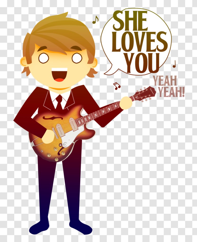 She Loves You The Beatles Art - Happiness - Paul Mccartney Transparent PNG