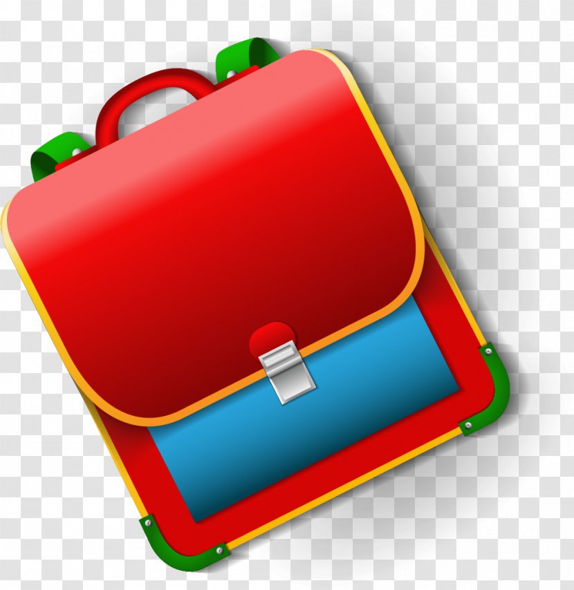 Download - Red - Cartoon Backpack Transparent PNG