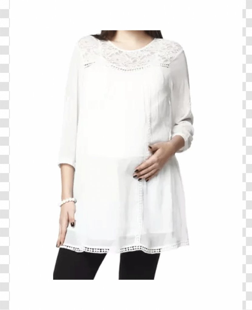 Sleeve Shoulder Blouse White Tunic - Lace Transparent PNG