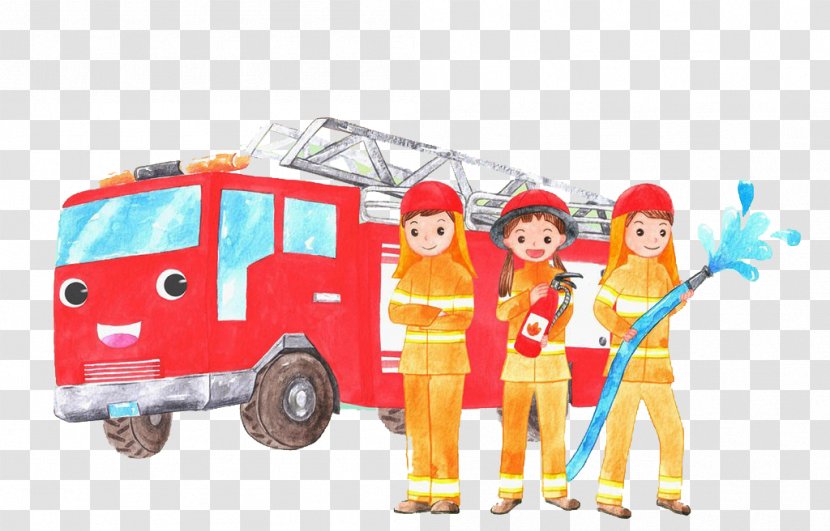 Firefighter Fire Engine Car - Firefighters And Cars Transparent PNG