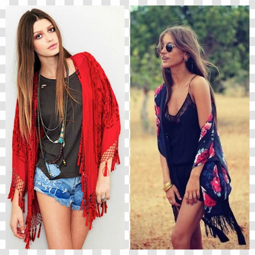 Outerwear Boho-chic Kimono Fashion Dress - Sweater Transparent PNG