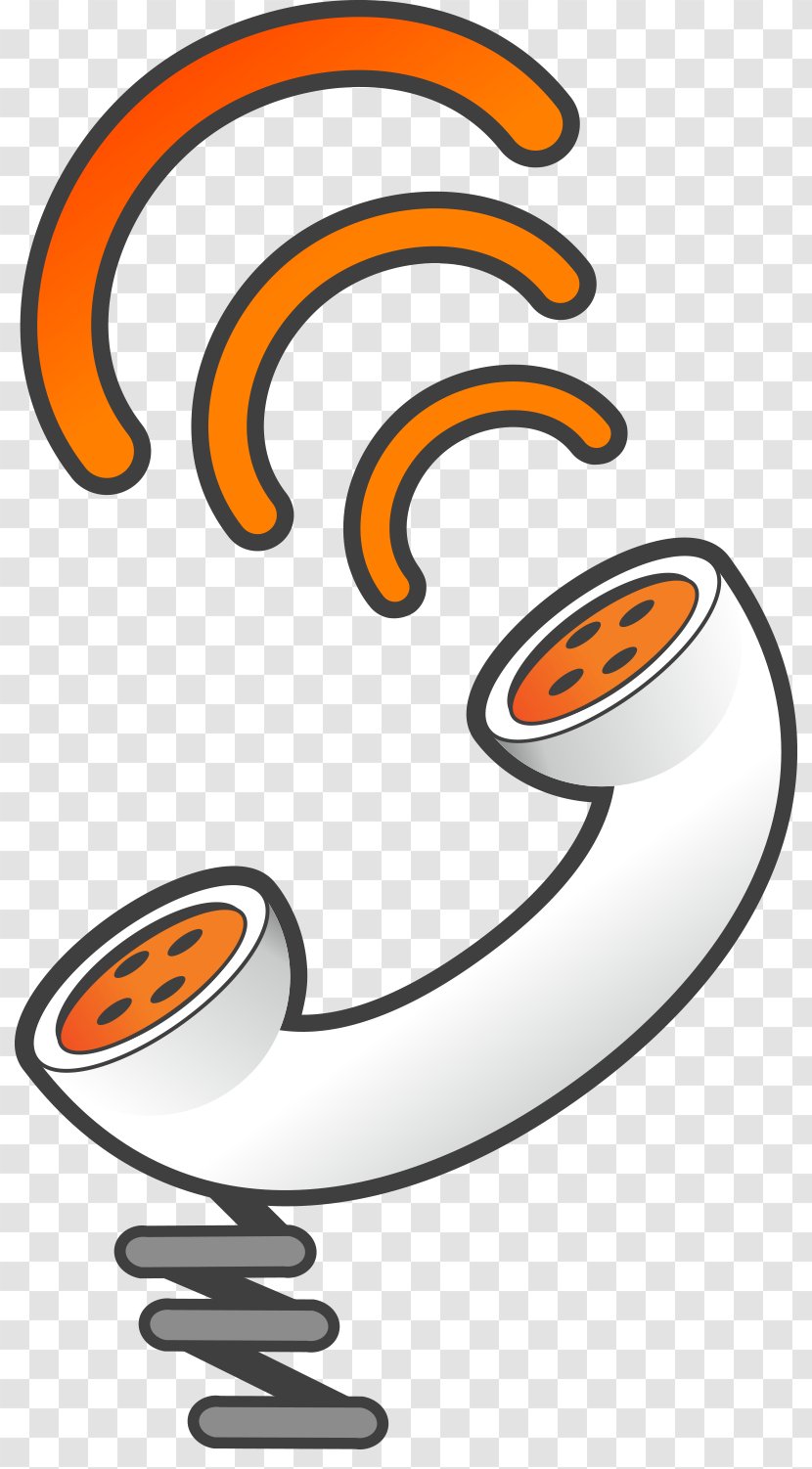 Microphone Telephone Clip Art - Orange - Vector Transparent PNG