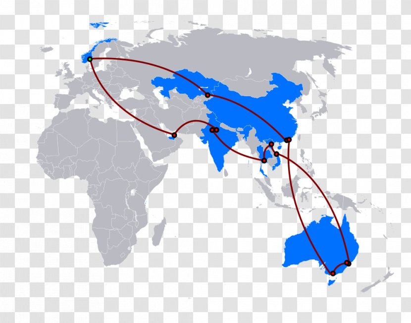 World Map Australia China - East Transparent PNG