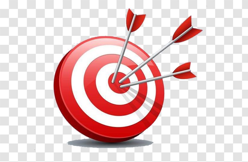 Darts Shooting Target Bullseye Arrow - Red Three-dimensional Archery Transparent PNG