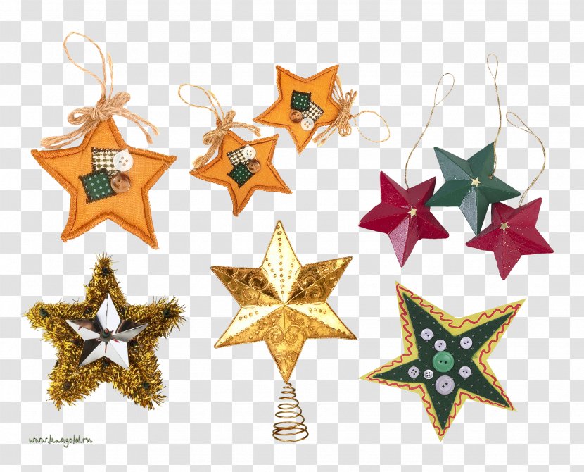 Christmas Ornament New Year Star Clip Art - Holiday - Colored Stars Transparent PNG