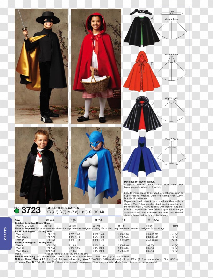 Simplicity Pattern Sewing Halloween Costume - Dress - Red Riding Hood Transparent PNG