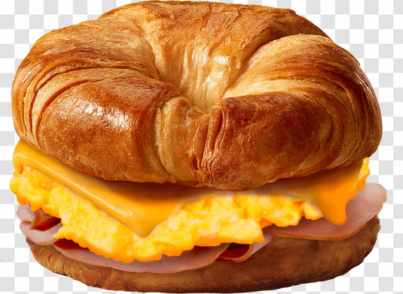 Breakfast Sandwich Croissant Fast Food Ham And Cheese - Cheddar - Сroissant Transparent PNG