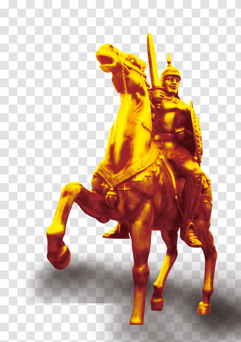 Statue Sculpture - Knight And Horse Transparent PNG