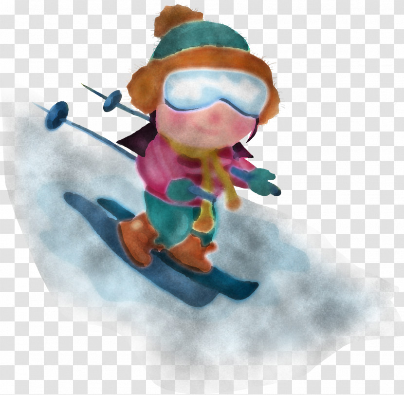 Skier Skiing Cartoon Snow Ski Transparent PNG