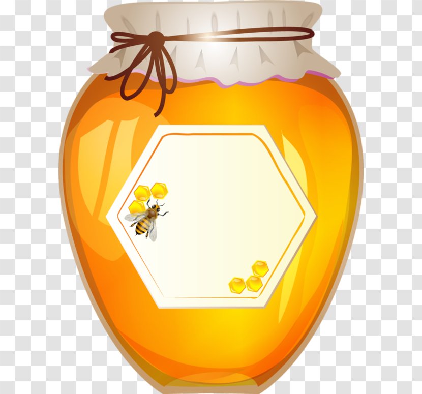 Bee Honey Jar Clip Art - Royaltyfree Transparent PNG