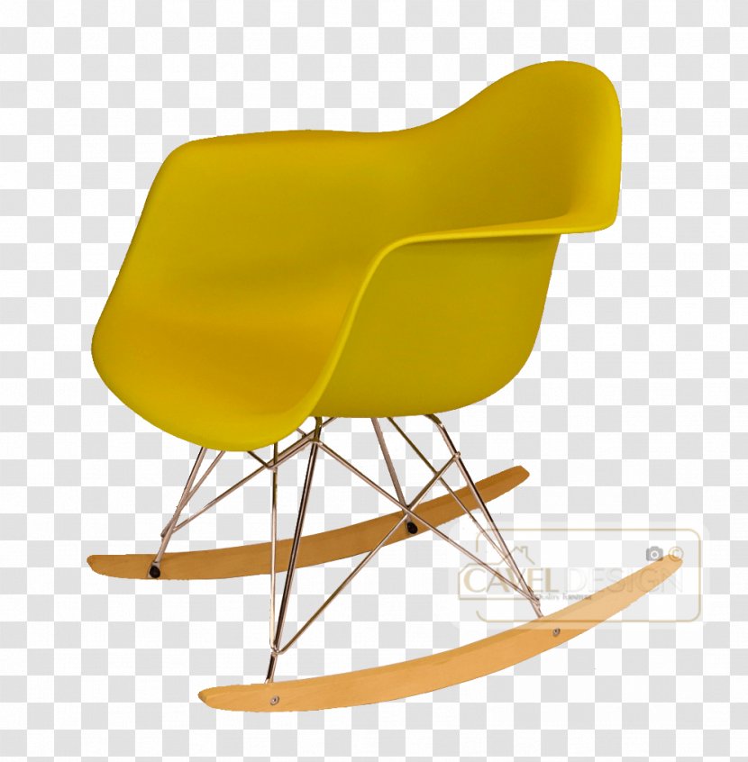 Eames Lounge Chair Egg Barcelona Rocking Chairs - Yellow Transparent PNG