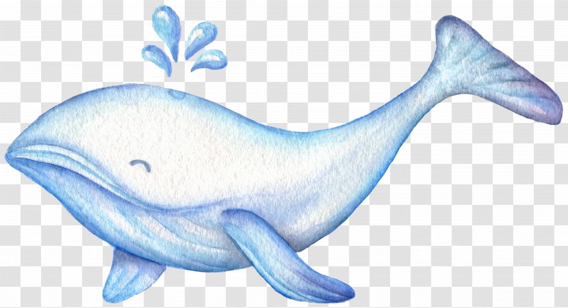 Watercolor Painting Cuteness Illustration - Ink Hand-painted Fairy Whale Transparent PNG