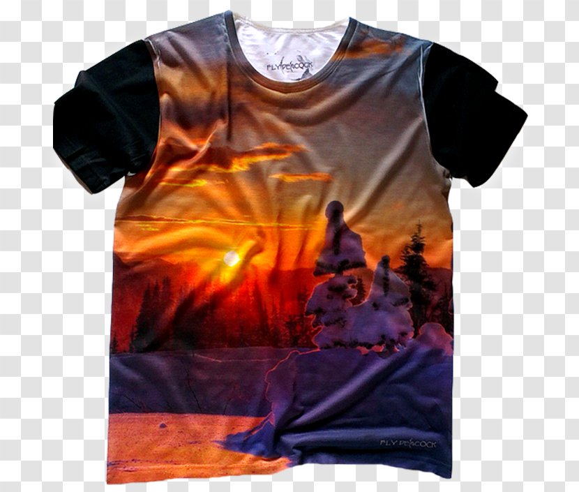 T-shirt Sleeve Outerwear - Top - Sunset Glow Transparent PNG