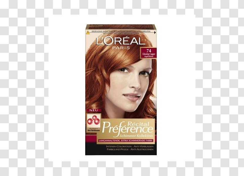 Hair Coloring Brown LÓreal Red - Care - Loreal Transparent PNG