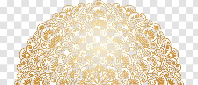 Chinese New Year Motif Clip Art - Atmospheric Cartoon Painted Gold Pattern Transparent PNG