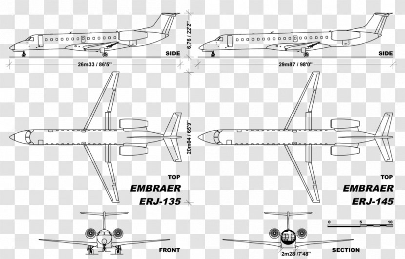 Embraer ERJ Family 135 Aircraft Regional Jet - Piedmont Airlines Transparent PNG