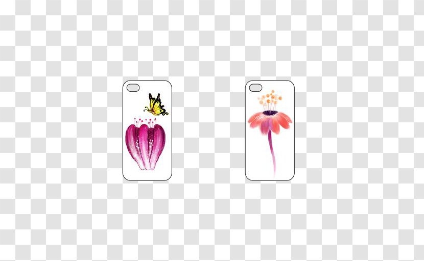 Mobile Phone - Flower Pattern Case Transparent PNG