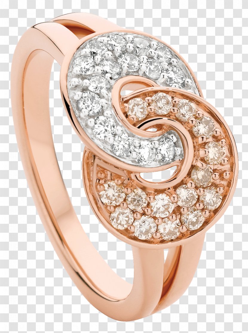Ring Jewellery Diamond Colored Gold - Engagement - Interlocking Rings Transparent PNG
