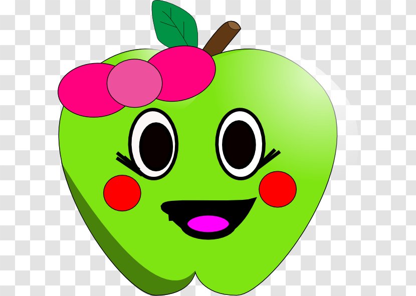 Apple Smiley Clip Art - Green - Happy Phone Cliparts Transparent PNG