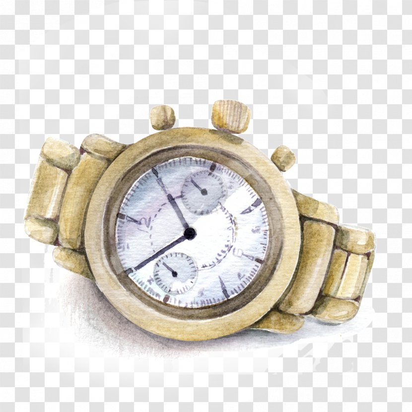 Watch Watercolor Painting - Hand-painted Watches Transparent PNG