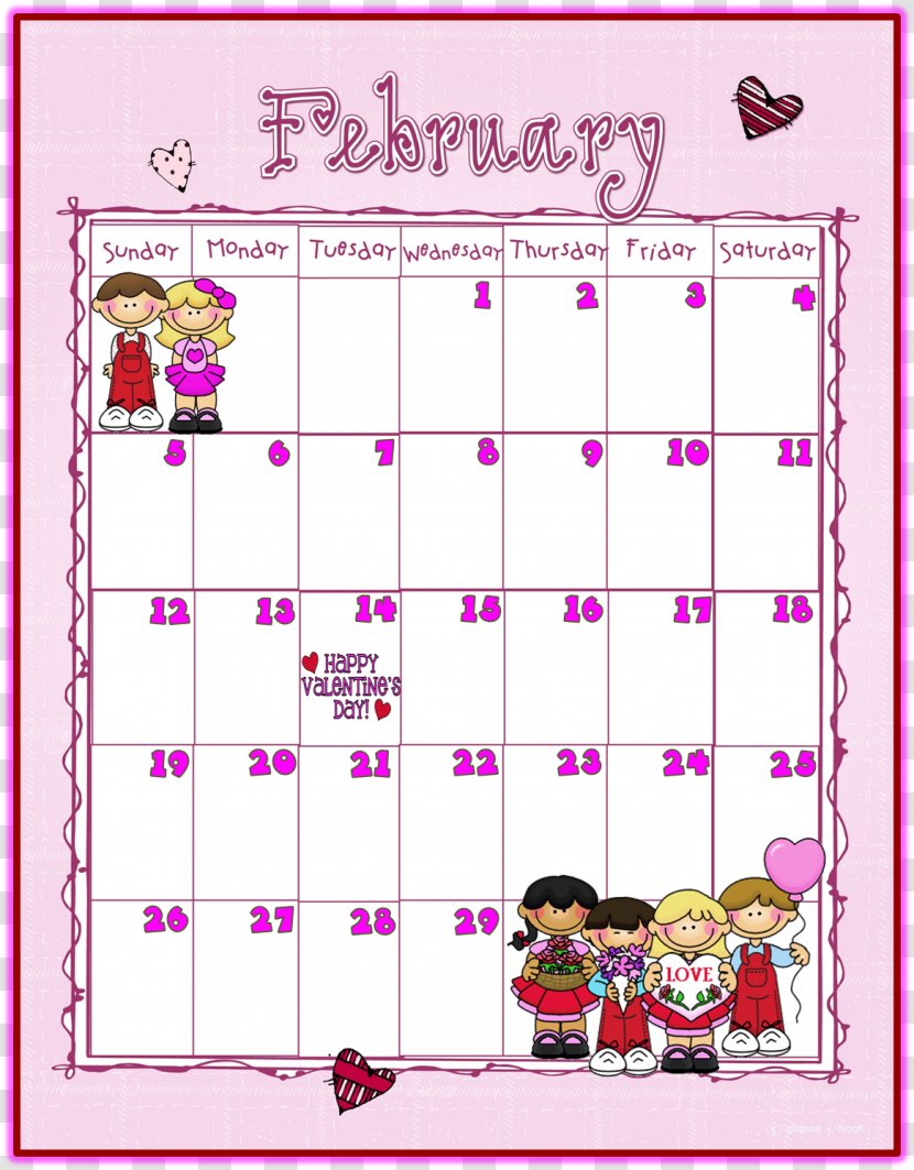 Calendar February Clip Art - Headings Cliparts Transparent PNG