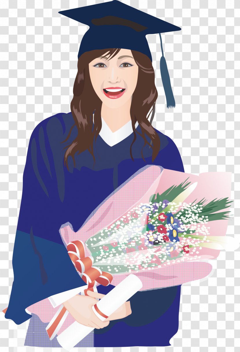 Graduation Ceremony Doctorate Woman Academic Dress - Flower Transparent PNG